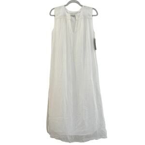 ZARA BASIC Women's size S White Chiffon Flowy Caftan Dress Boho Minimalist